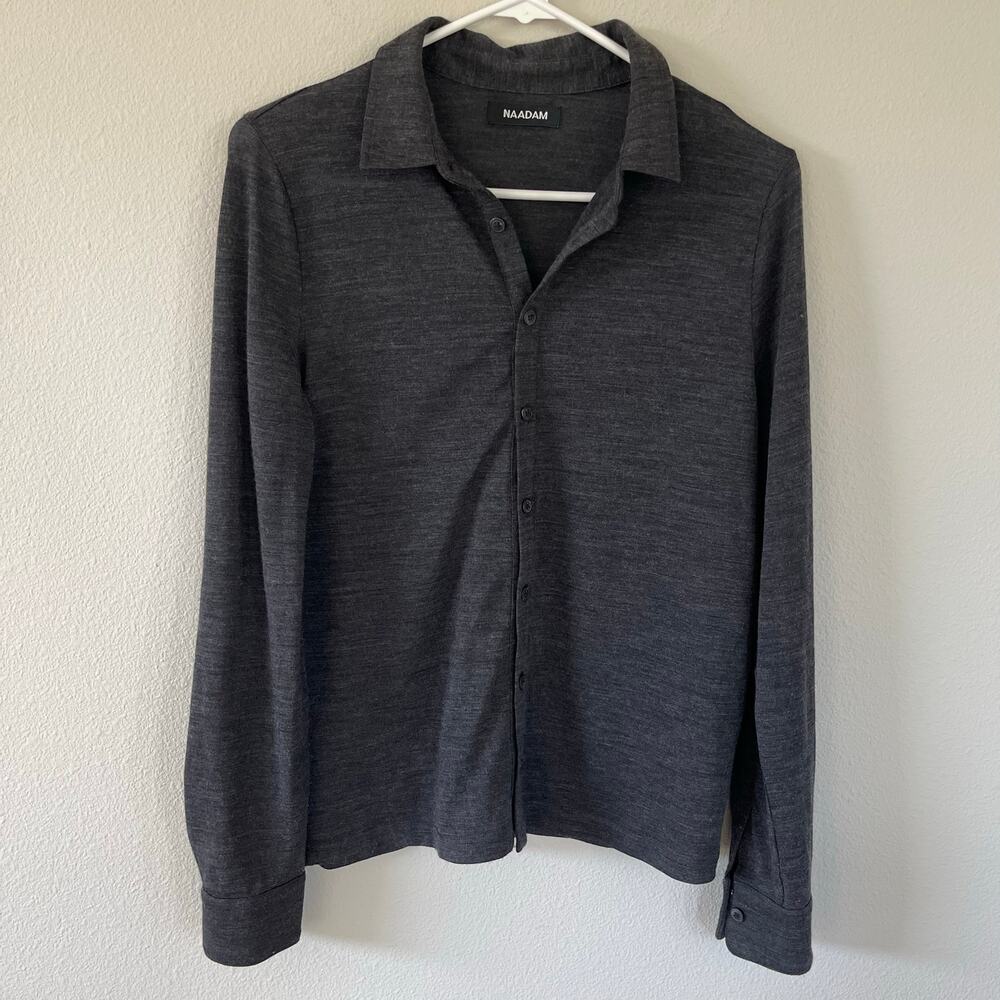 NAADAM Gray Ultralight Button Up Shirt Wool (XS)